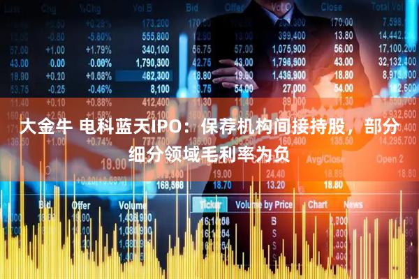 大金牛 电科蓝天IPO：保荐机构间接持股，部分细分领域毛利率为负