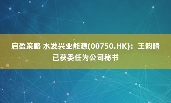 启盈策略 水发兴业能源(00750.HK):王韵晴已获委任为公司秘书
